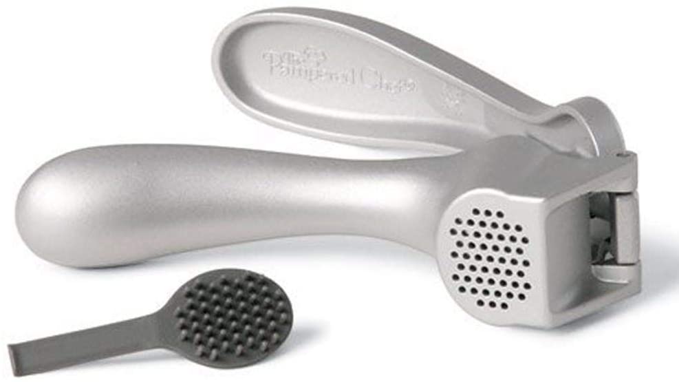 Pampered Chef Garlic Press 2575 - Easy Squeeze, Rust Proof Best Garlic Press