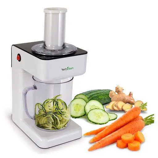 NutriChef Electric Spiralizer Slicer Chopper - 3-in-1 Vegetable Processor-min