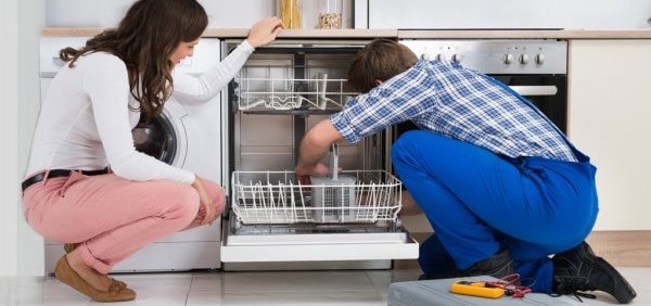 black stainless steel dishwasher